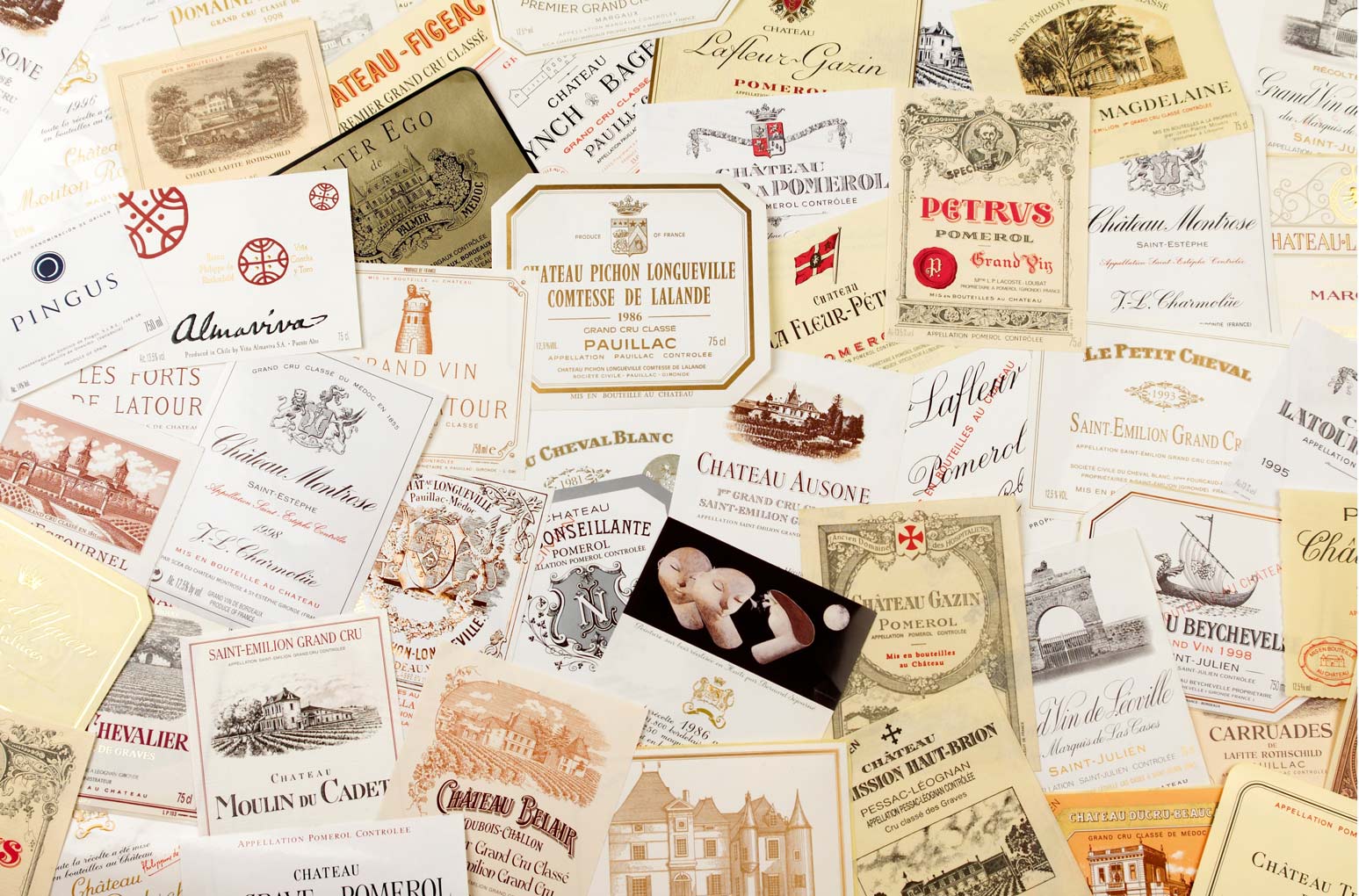 Bordeaux wine labels