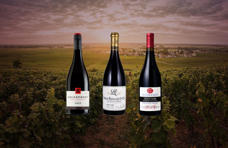 Bottles of Pinot Noir from around the world