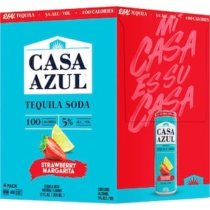 Casa Azul Tequila Soda Strawberry Margarita 4 Pack