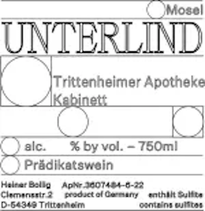 Unterlind Riesling Kabinett Trittenheimer Apotheke