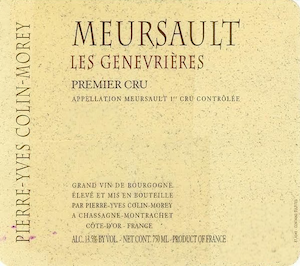Pierre-Yves Colin-Morey Meursault Premier Cru Les Genevrieres Pierre-Yves Colin-Morey Meursault Premier Cru Les Genevrieres