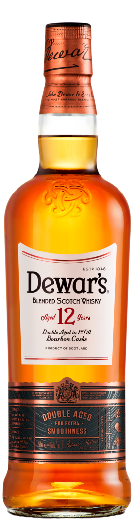 Dewar's Blended Scotch 12 Year Double Aged 1st Fill Bourbon Casks