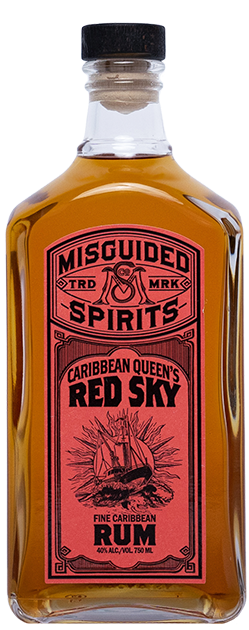 Misguided Spirits Rum Dark Caribbean Queen's Red Sky