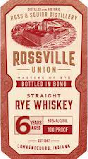 Rossville Union Rye Whiskey 6 Year Bottled In Bond