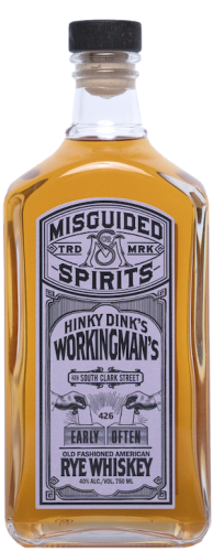 Misguided Spirits Rye Whiskey Hinky Dink"s Workingman"s