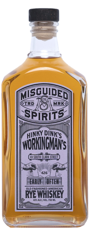 Misguided Spirits Rye Whiskey Hinky Dink"s Workingman"s