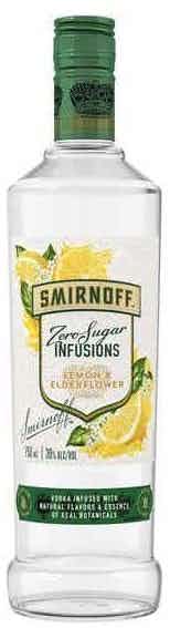 Smirnoff Zero Sugar Infusions Lemon & Elderflower Vodka Smirnoff Zero Sugar Infusions Lemon & Elderflower Vodka