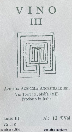 Ancestrale Vino Bianco 'Vino III'