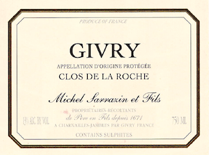 Michel Sarrazin Givry Rouge "Clos de la Roche" Michel Sarrazin Givry Rouge "Clos de la Roche"