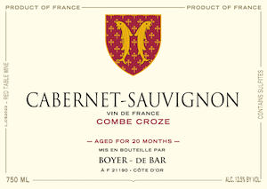 Boyer de Bar Cabernet Sauvignon "Combe Croze"
