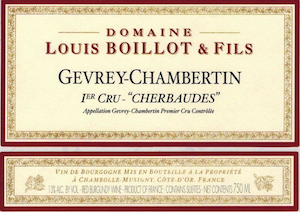 Domaine Louis Boillot Gevrey Chambertin Premier Cru Cherbaudes
