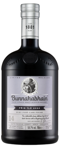 Bunnahabhain Scotch Single Malt Feis Ile Ruby Port Cask Finish 14 Year Bunnahabhain Scotch Single Malt Feis Ile Ruby Port Cask Finish 14 Year