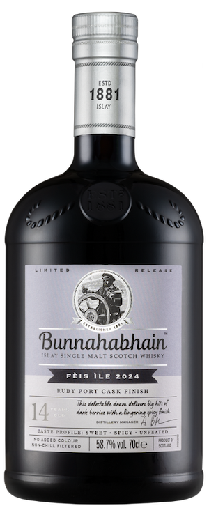 Bunnahabhain Scotch Single Malt Feis Ile Ruby Port Cask Finish 14 Year