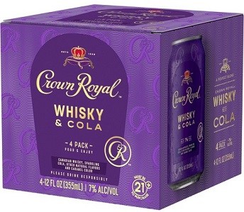 Crown Royal Whiskey & Cola Can 4pk