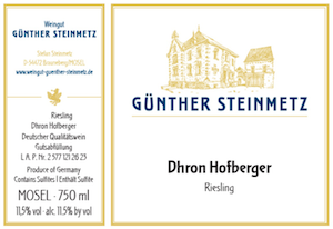 Gunther Steinmetz Dhroner Hofberg Riesling