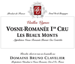 Domaine Bruno Clavelier Vosne Romanee Premier Cru Les Beaux Monts Vieilles Vignes