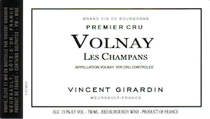 Vincent Girardin Volnay Premier Cru Champans