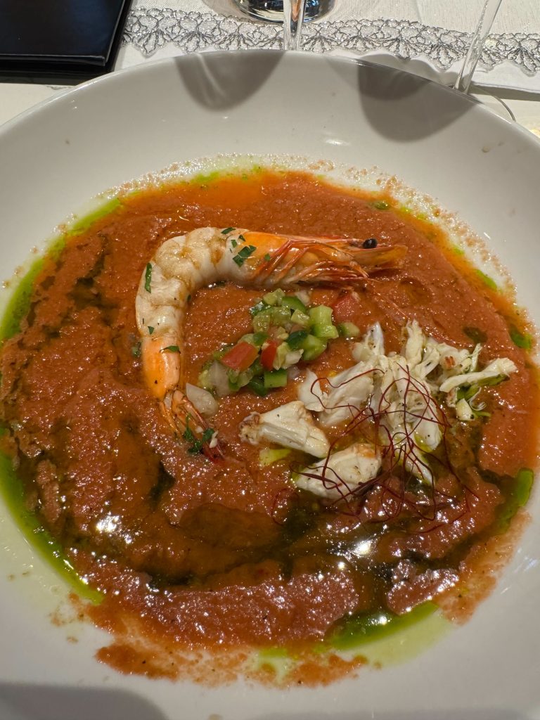 Third Course – Prawn and Crab Gazpacho
