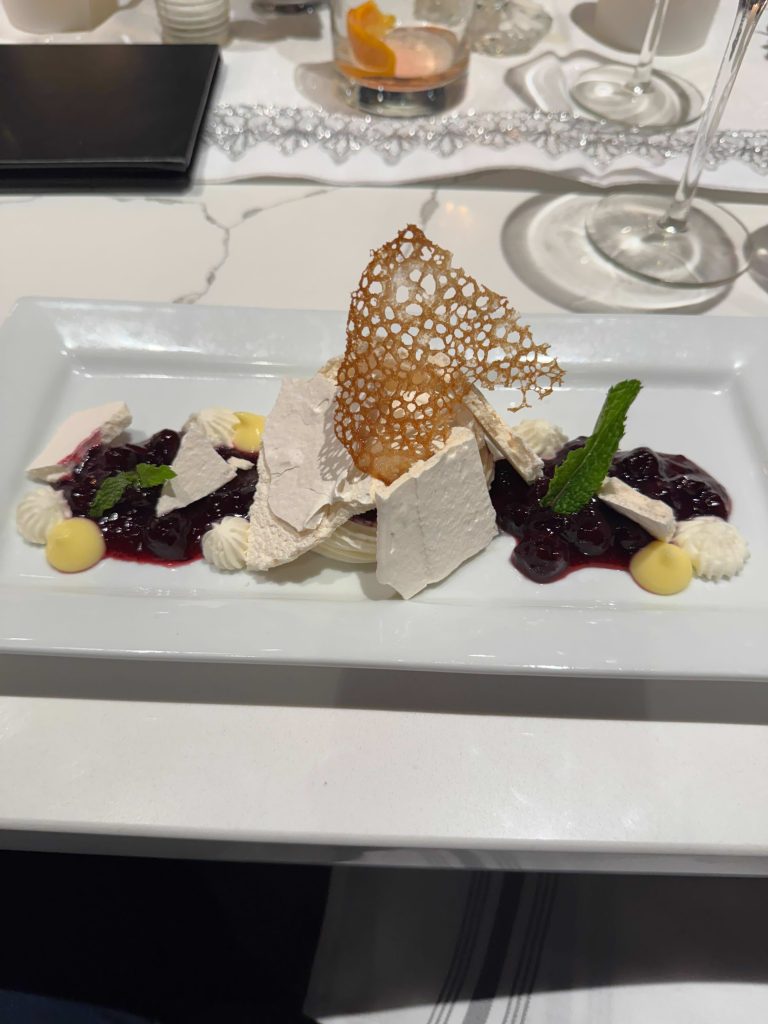 Fifth Course – Blueberry Lemon Pavlova