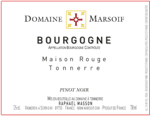 Domaine Marsoif Bourgogne Pinot Noir Maison Rouge Tonnerre