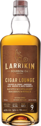 Larrikin Bourbon Co. Straight Bourbon Whiskey Cigar Lounge 9 Year