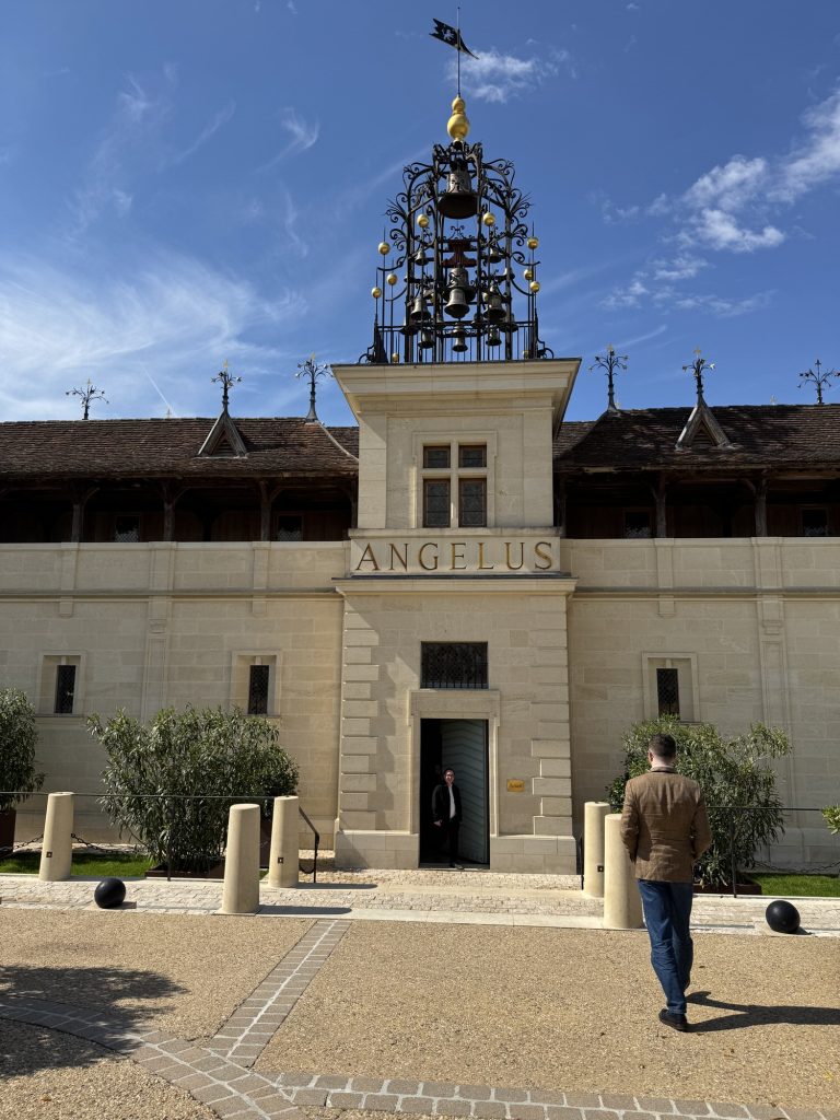 Château Angélus entrance facade with bell tower, Saint-Émilion Premier Grand Cru Classé A