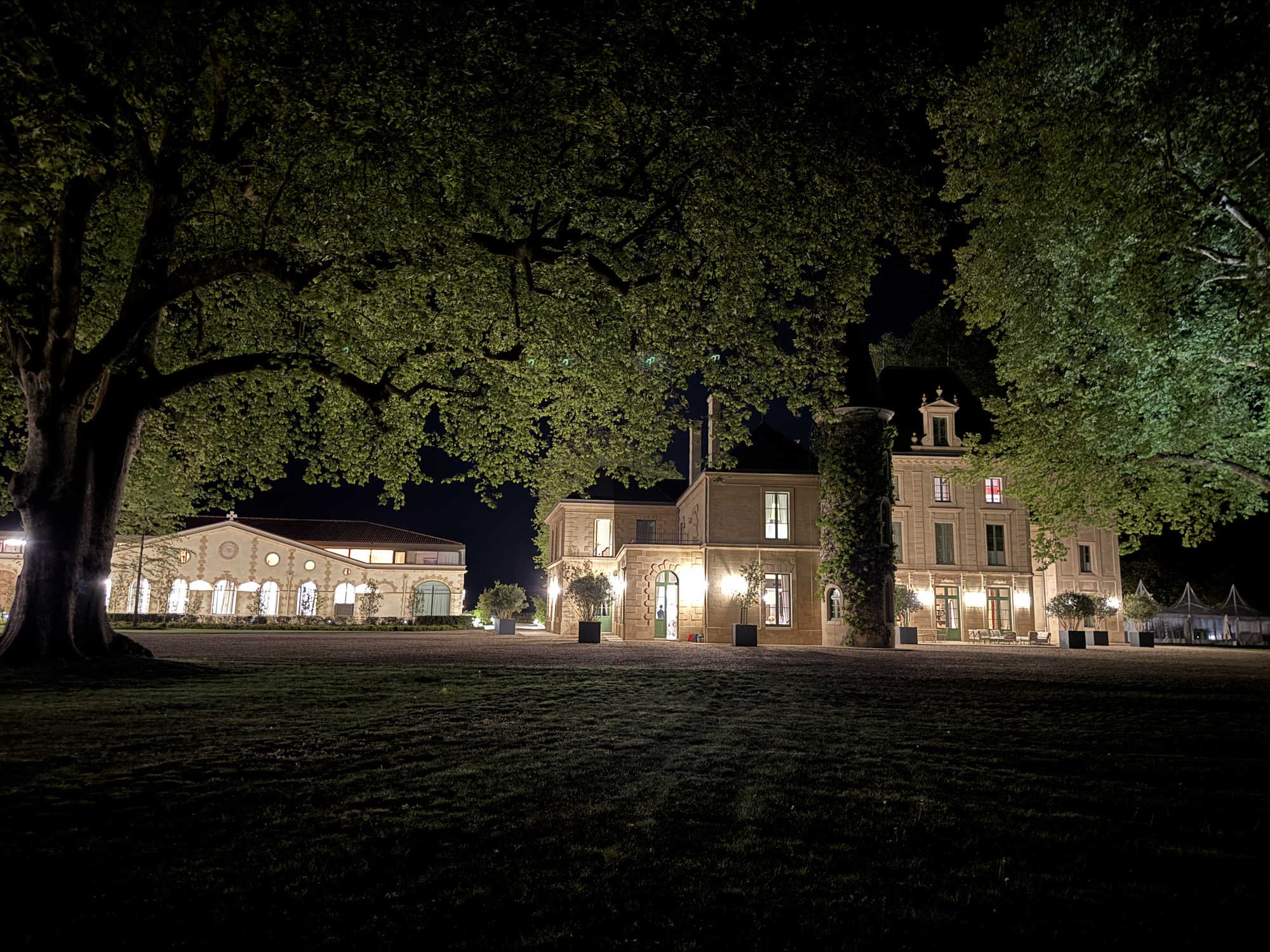 Chateau Cantemerl exterior night