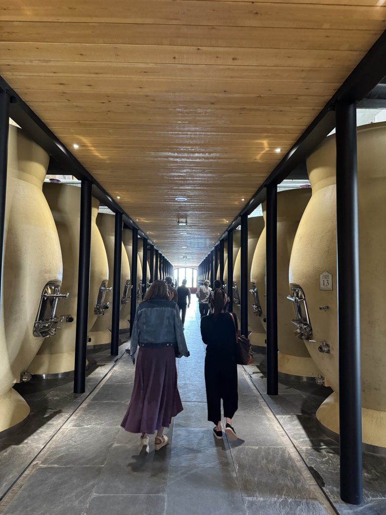 Concrete egg fermentation vats at Château Pontet Canet, Pauillac, Bordeaux