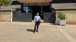 Nick in front of the Chateau Figeac entrance