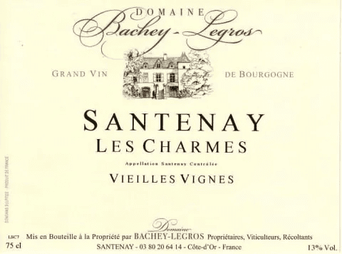 Domaine Bachey Legros Santenay les Charmes Vieilles Vignes