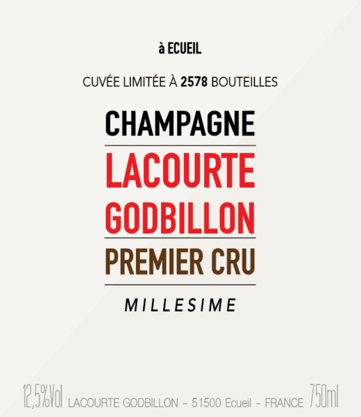 Lacourte Godbillon Champagne Brut Premier Cru Millesime