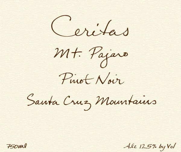 Ceritas Pinot Noir Mt. Pajaro Ceritas Pinot Noir Mt. Pajaro