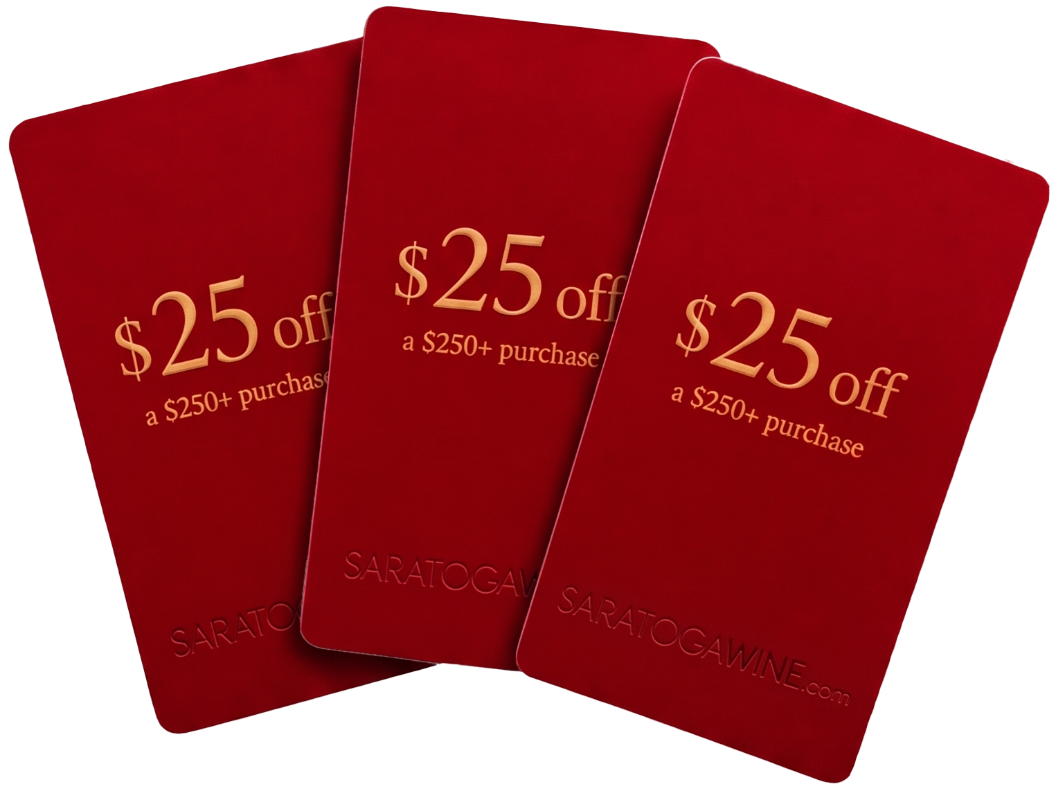 3 $25 off coupon cards