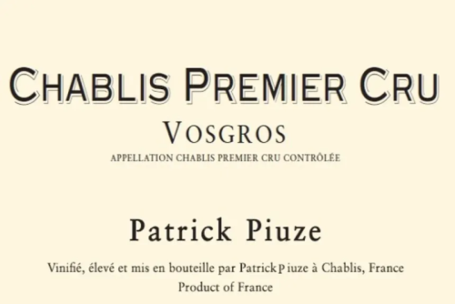 Patrick Piuze Chablis 1er Cru Vosgros Patrick Piuze Chablis 1er Cru Vosgros