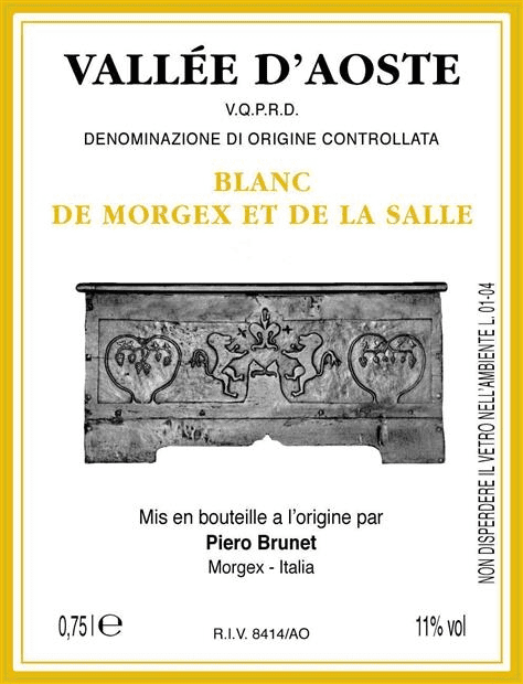 Piero Brunet Blanc de Morgex et de la Salle Vallee d'Aoste
