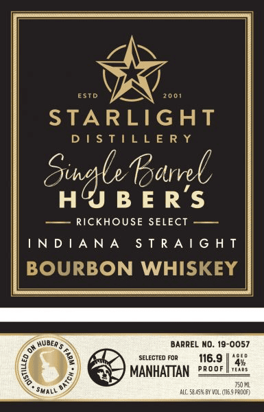 Starlight Distillery Bourbon Whiskey Single Barrel "Manhattan" Starlight Distillery Bourbon Whiskey Single Barrel "Manhattan"