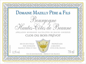 Domaine Mazilly Pere et Fils Hautes Cotes de Beaune Blanc Clos du Bois Prevot Domaine Mazilly Pere et Fils Hautes Cotes de Beaune Blanc Clos du Bois Prevot