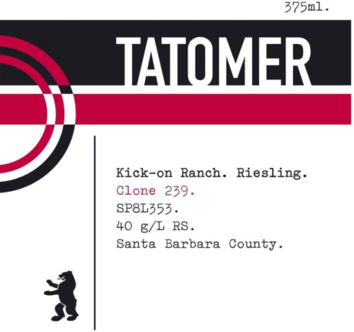 Tatomer Riesling [Spatlese] Kick-On Ranch Clone 239 - Sp8tl353